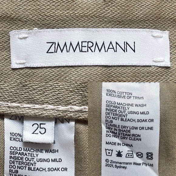 Zimmermann Belted High-Rise Straight-Leg Jeans in Sage Green - Picture 10 of 10